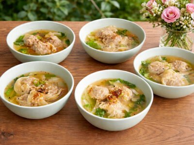 Wontonsoepjes 7 mei: Tjap tjoi met gebakken rijst en een kleine wontonsoep (VEGA)